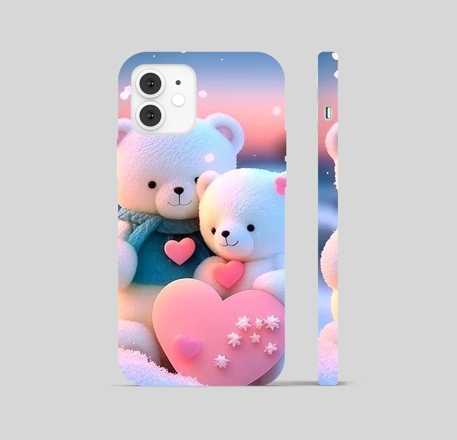 Cute Teddy Duo Theme Phone Cover