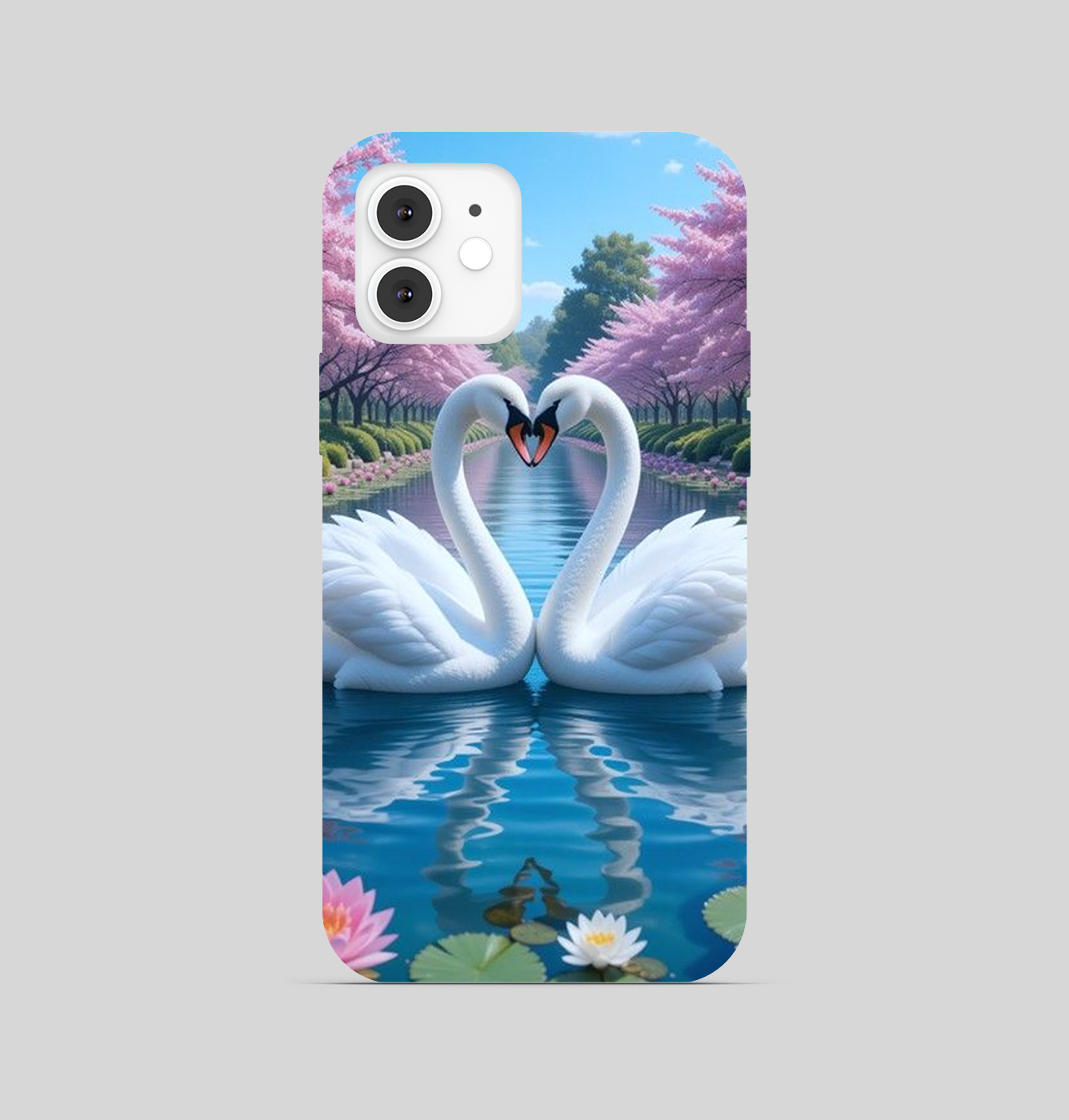 Duo Swan Heart Theme Phone Cover