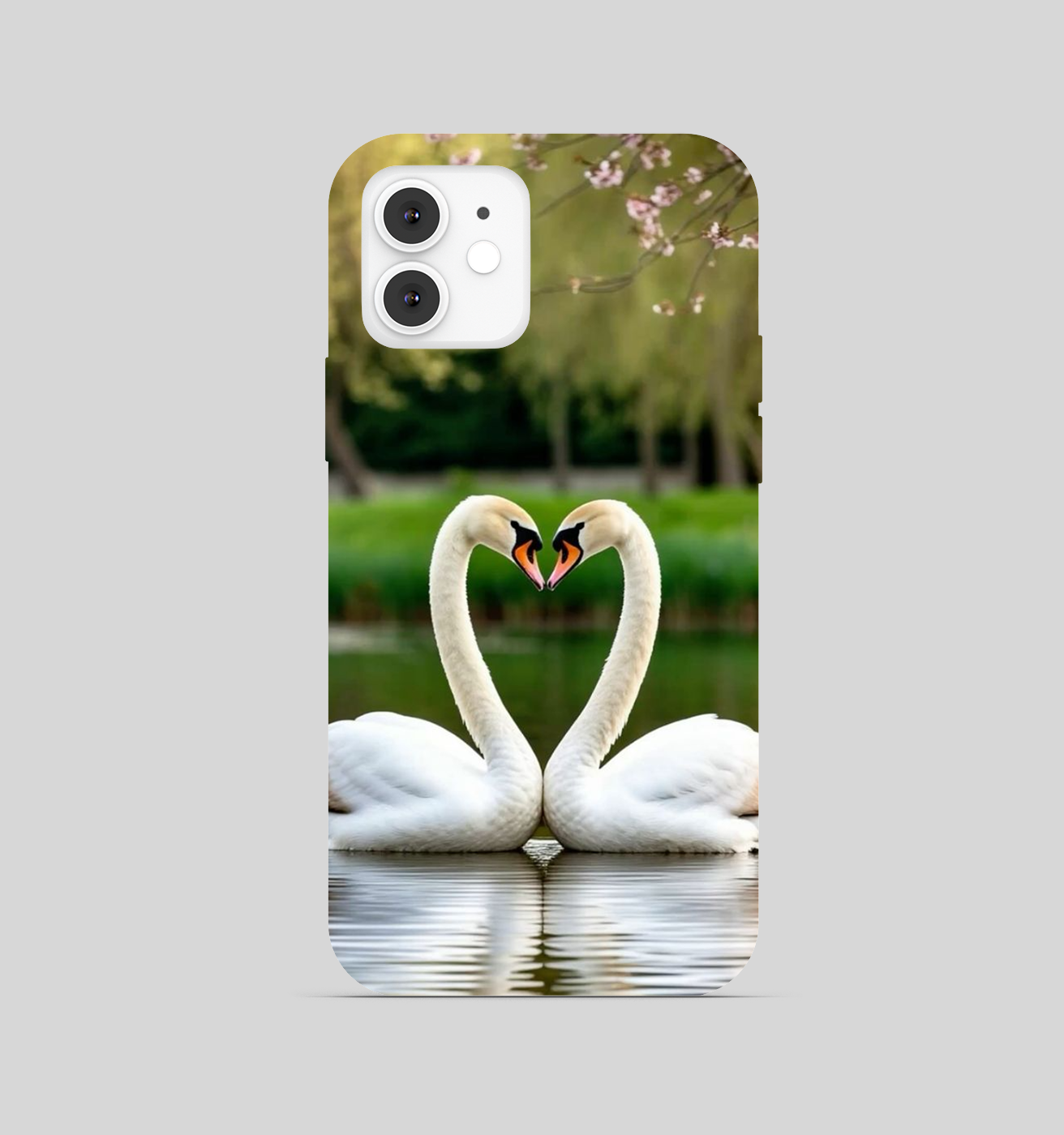 Duo Swan Heart Theme Phone Cover
