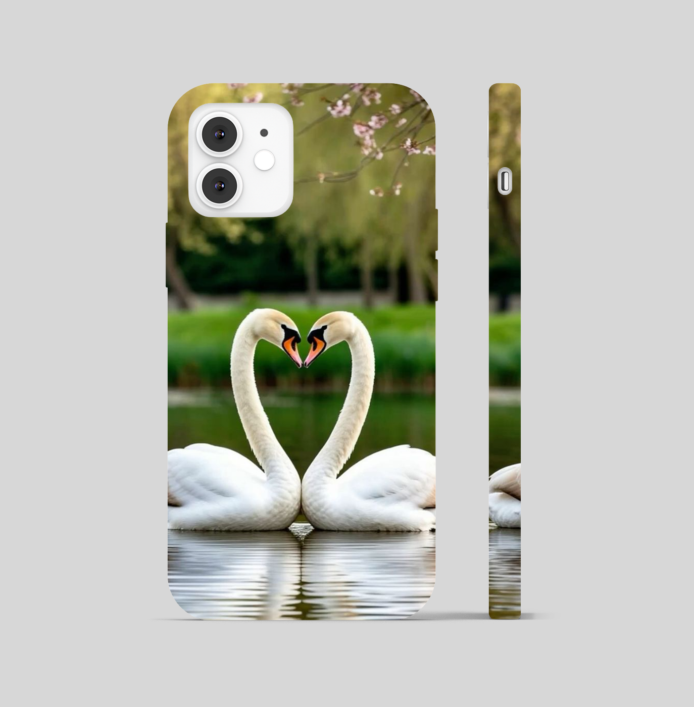 Duo Swan Heart Theme Phone Cover