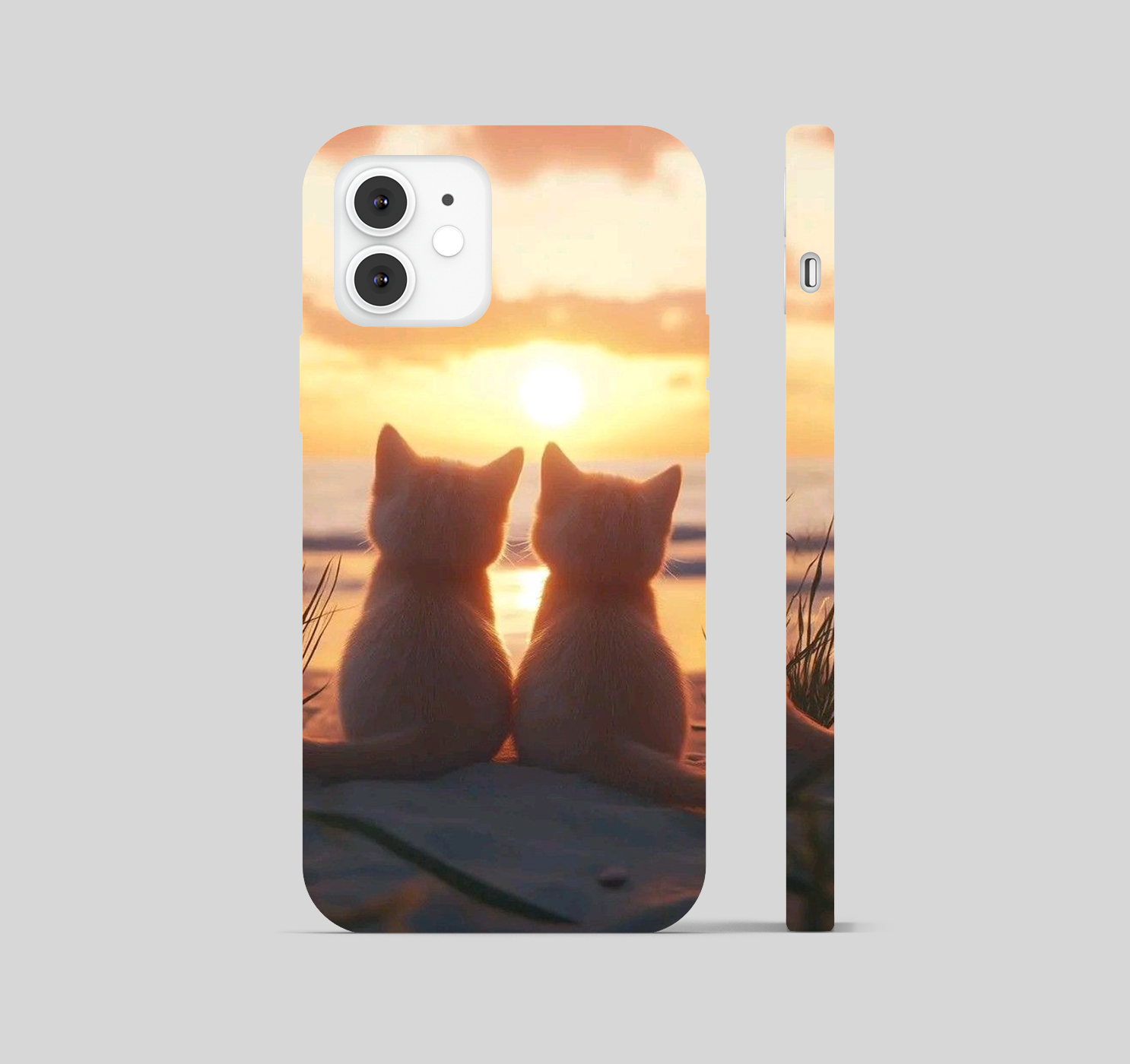 Cute Cat Duo Theme Phone Cover
