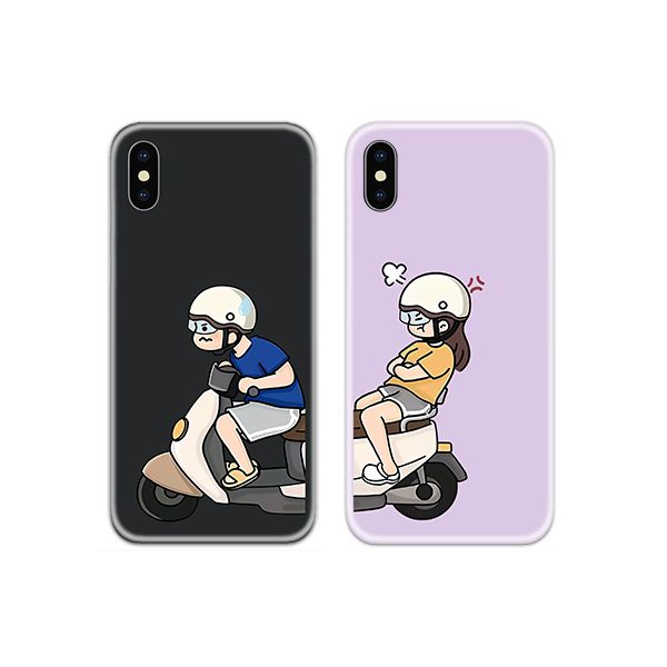 Scooter Driving Couple Both Phone Cover