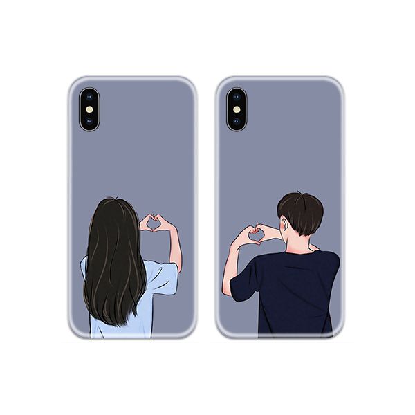 Showing Hand Heart Couple Both Phone Cover