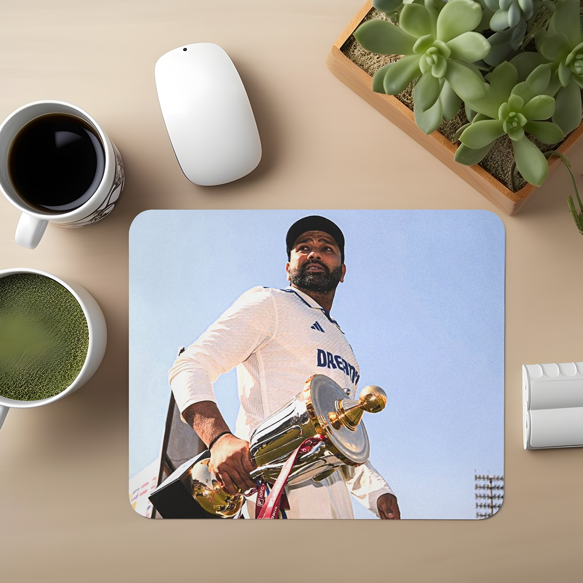 Rohit With Trophy Premium Mouse Pad
