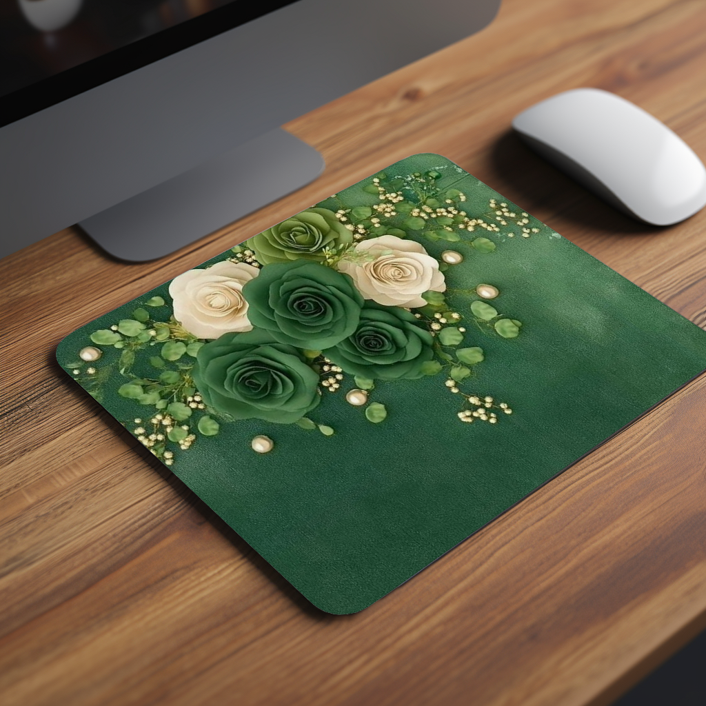 Green Bloom Royale Premium Mouse Pad