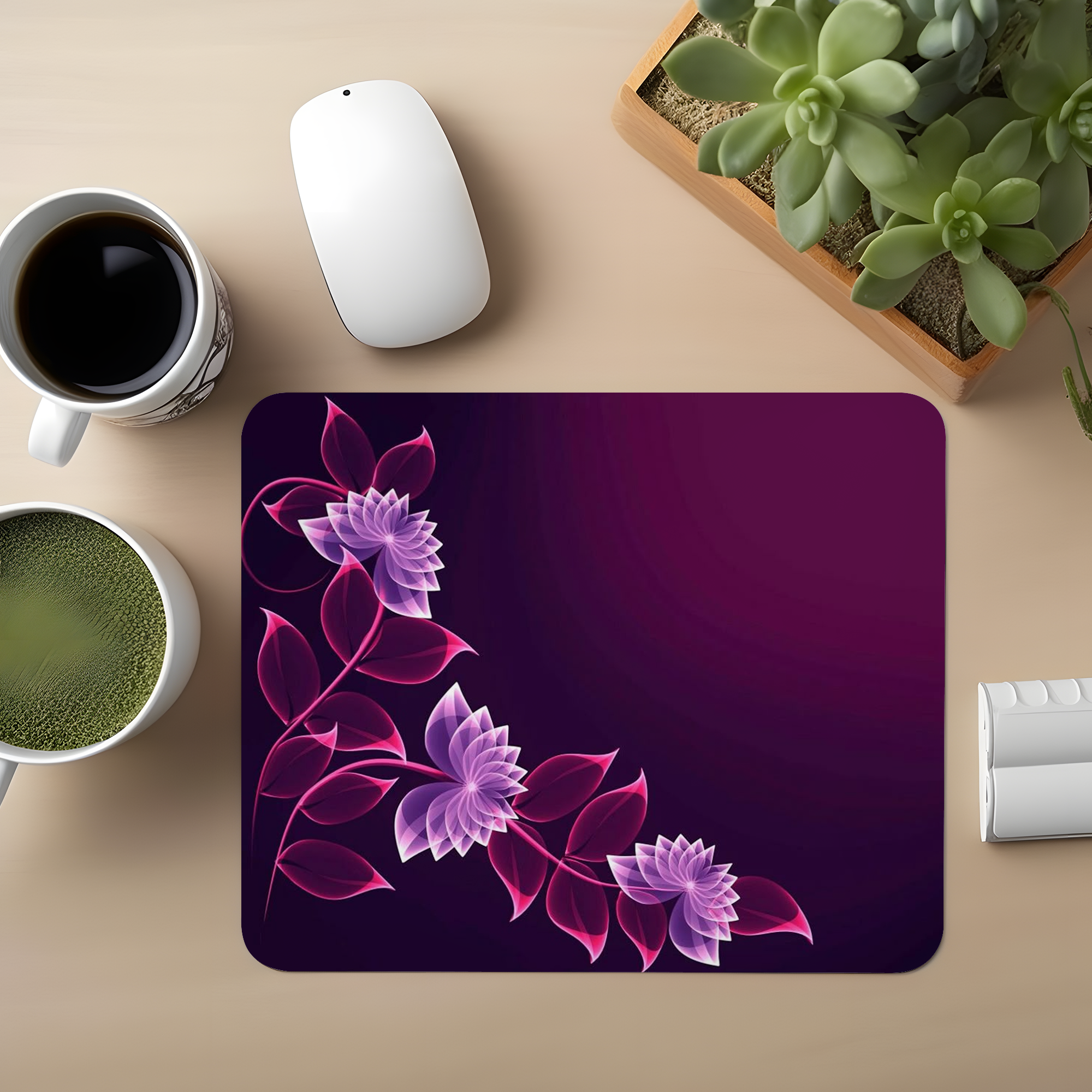 Purple-White Premium Mouse Pad