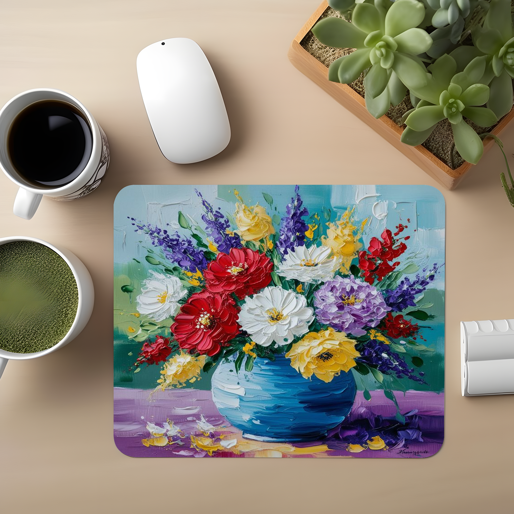 Flowers With A Was Premium Mouse Pad