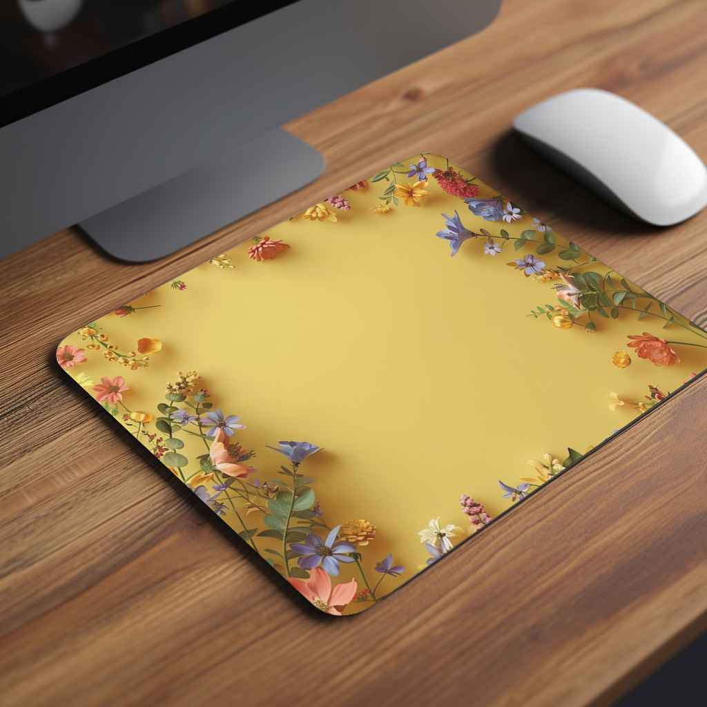 Multicolour Yellow Premium Mouse Pad