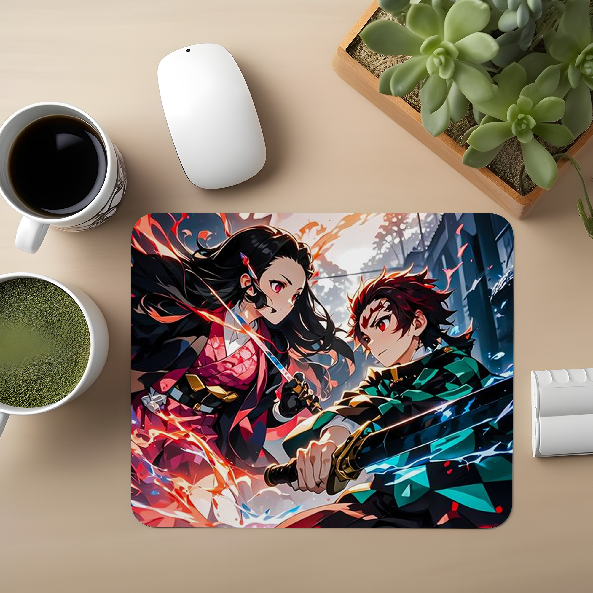 Elemental Duo Damon Slayer Premium Mouse Pad