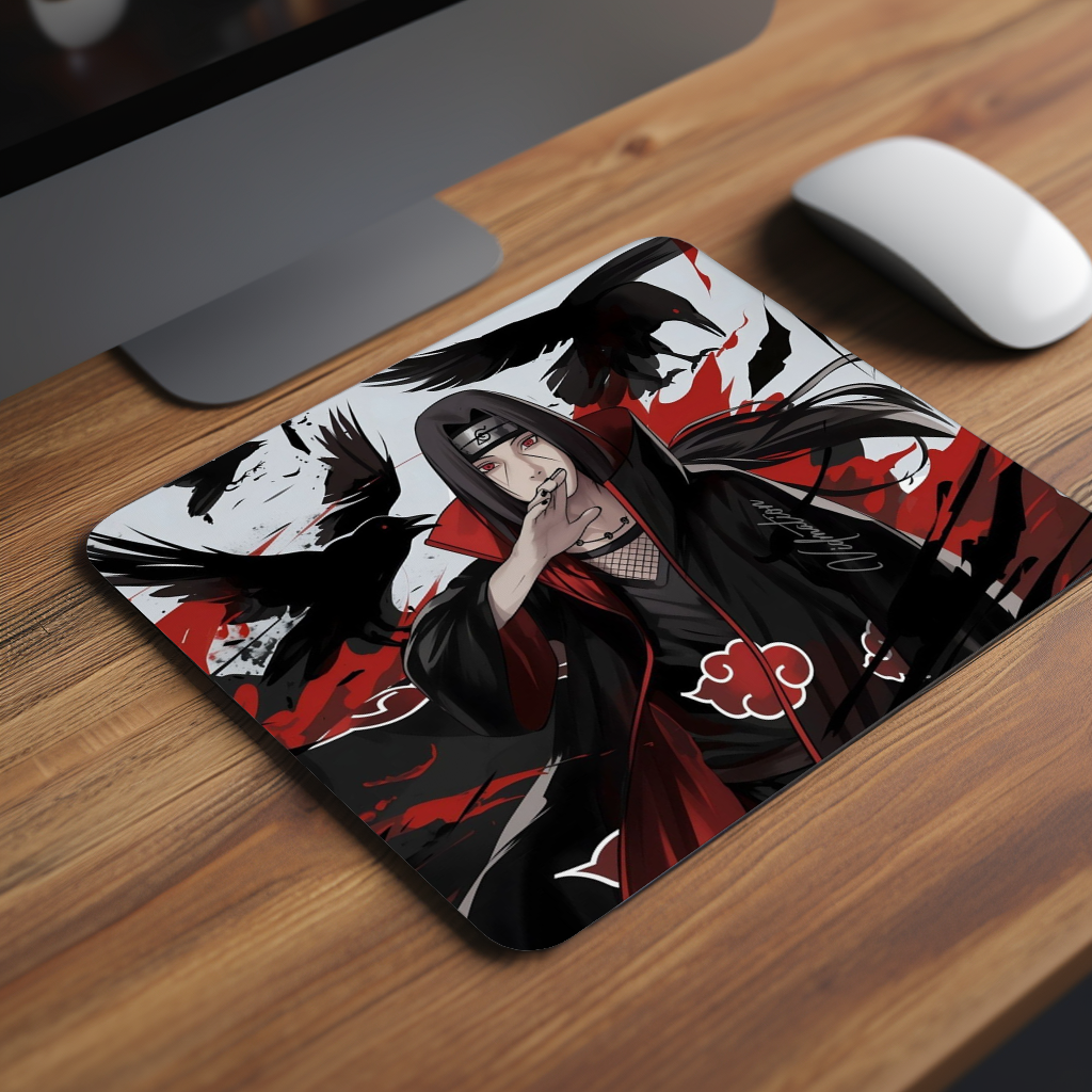 Itachi Uchiha: Crimson Crow Genjutsu Premium Mouse Pad