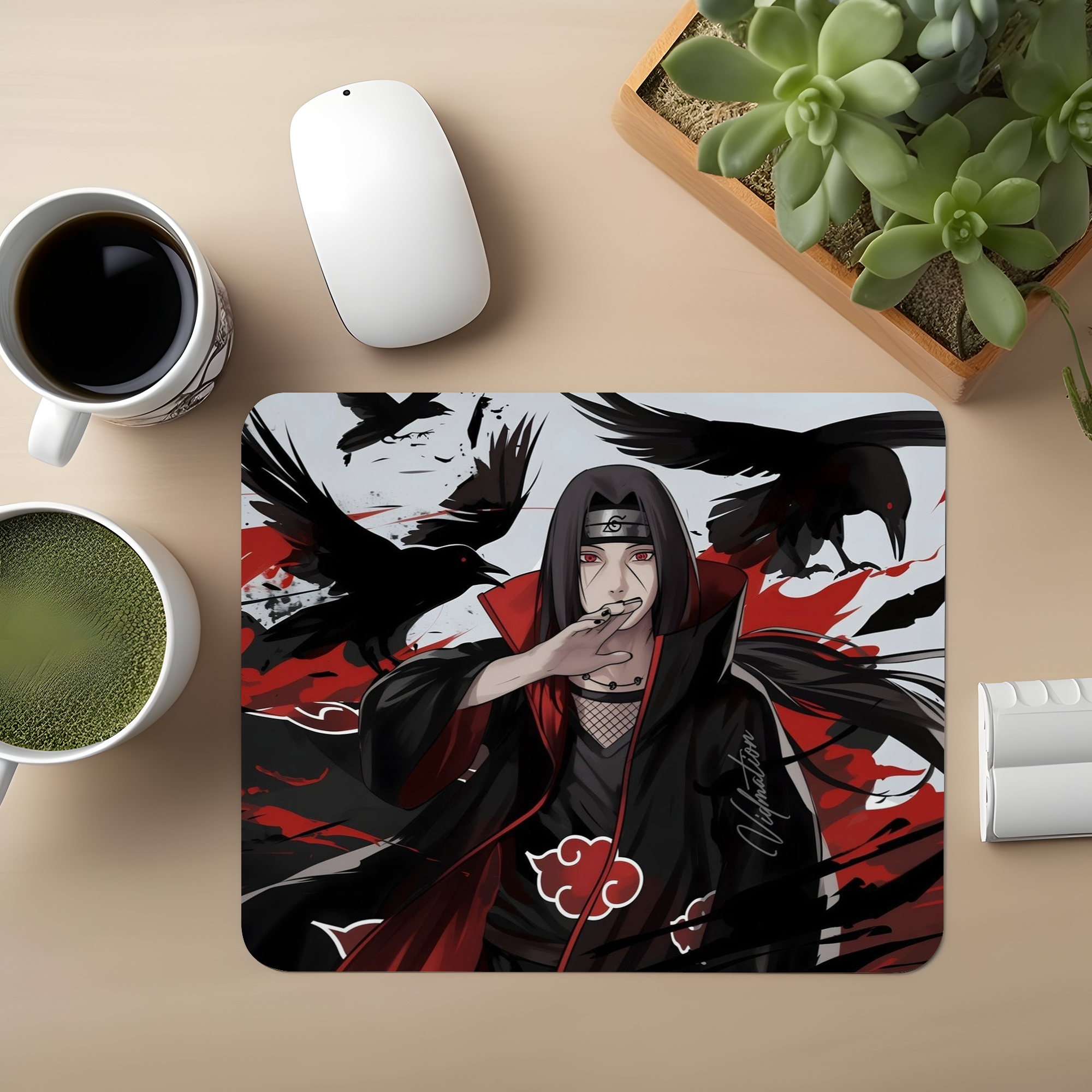 Itachi Uchiha: Crimson Crow Genjutsu Premium Mouse Pad