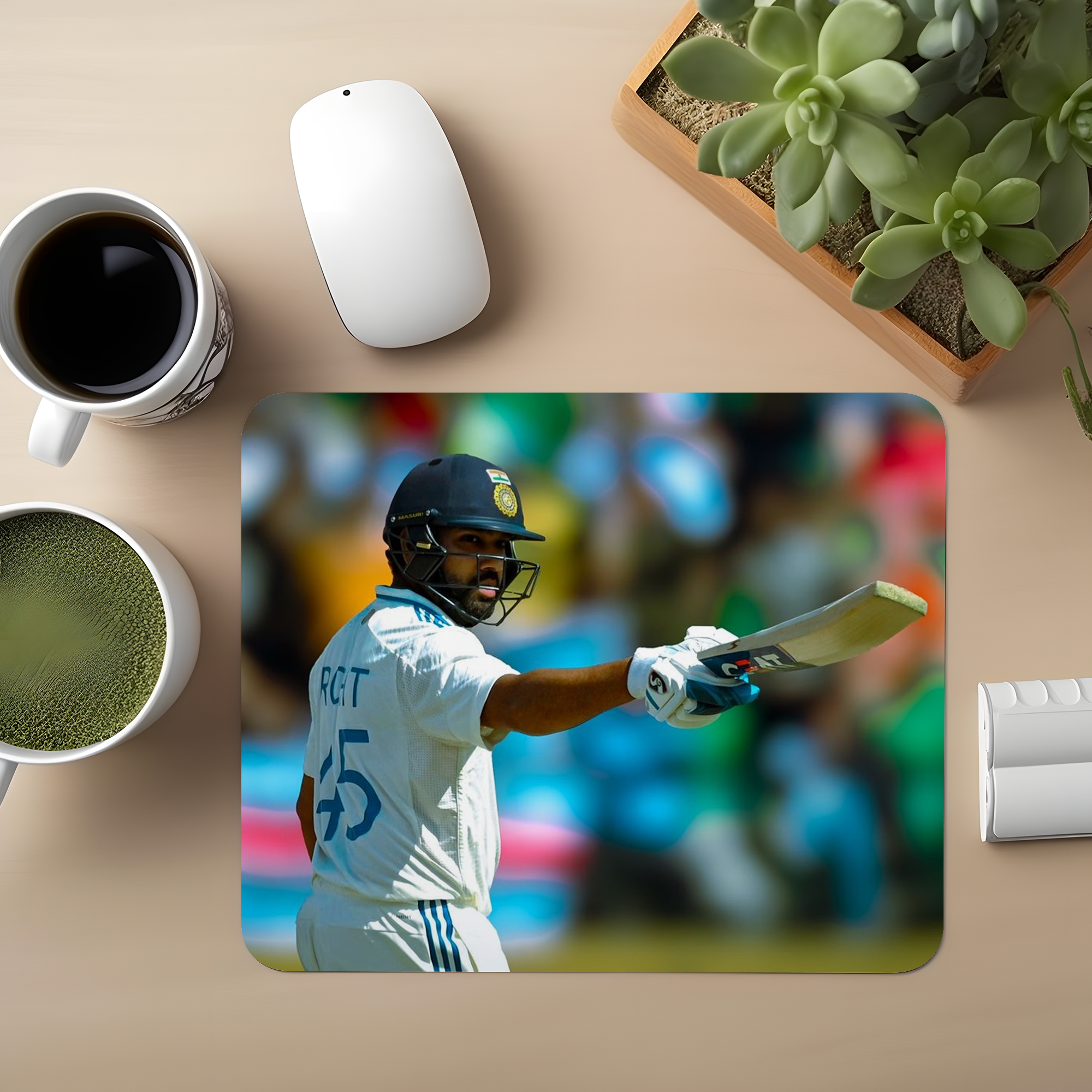 Rohit Sharma in Test Jersey Premium Mouse Pad