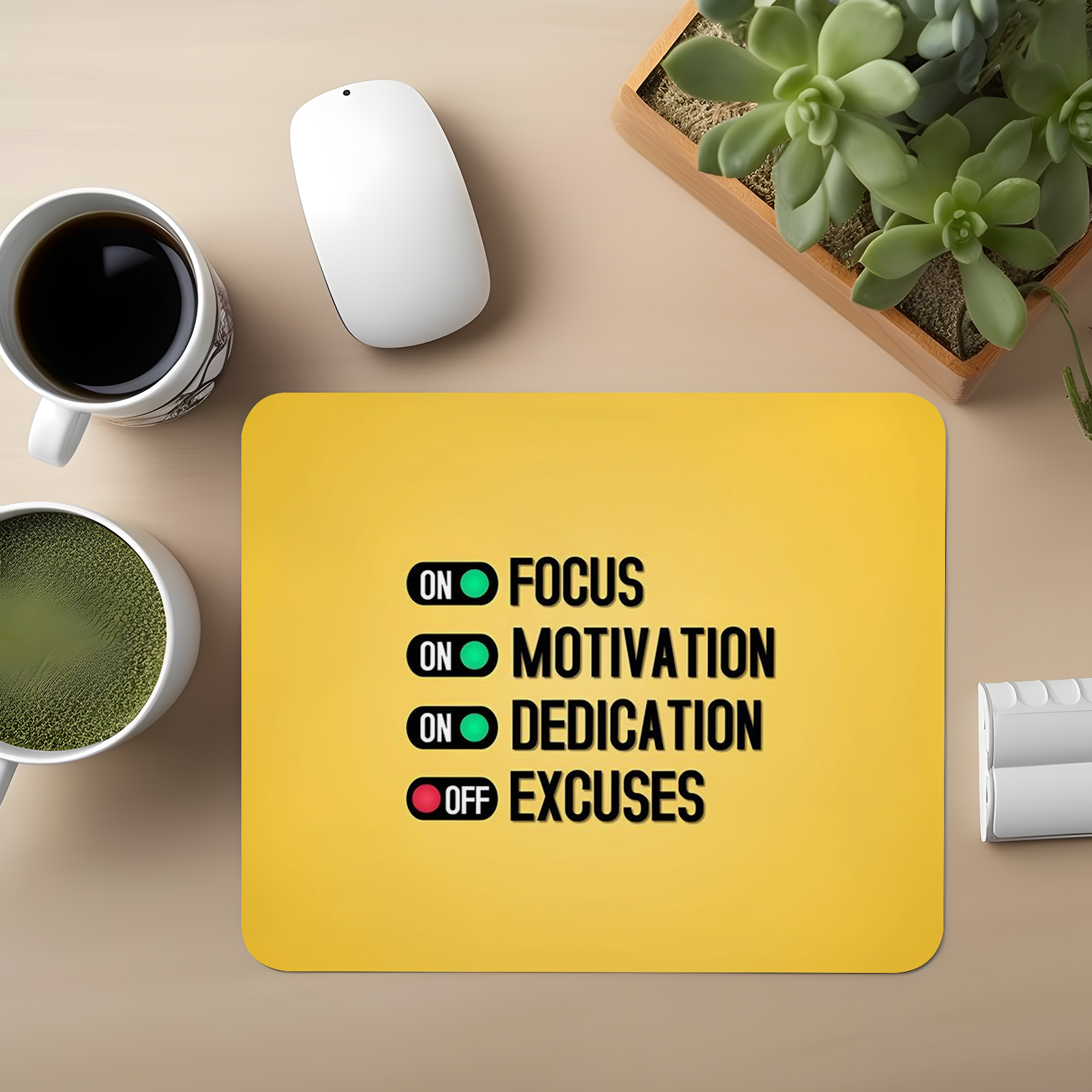 Focus-Motivation-Dedication Premium Mouse Pad