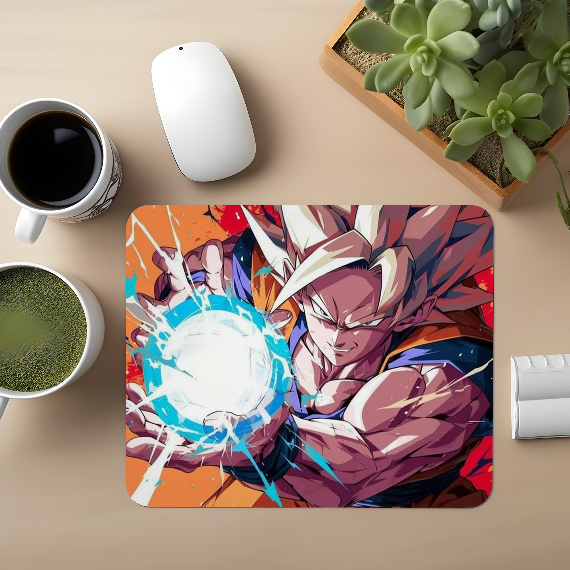 Vibrant Blue Energy Premium Mouse Pad