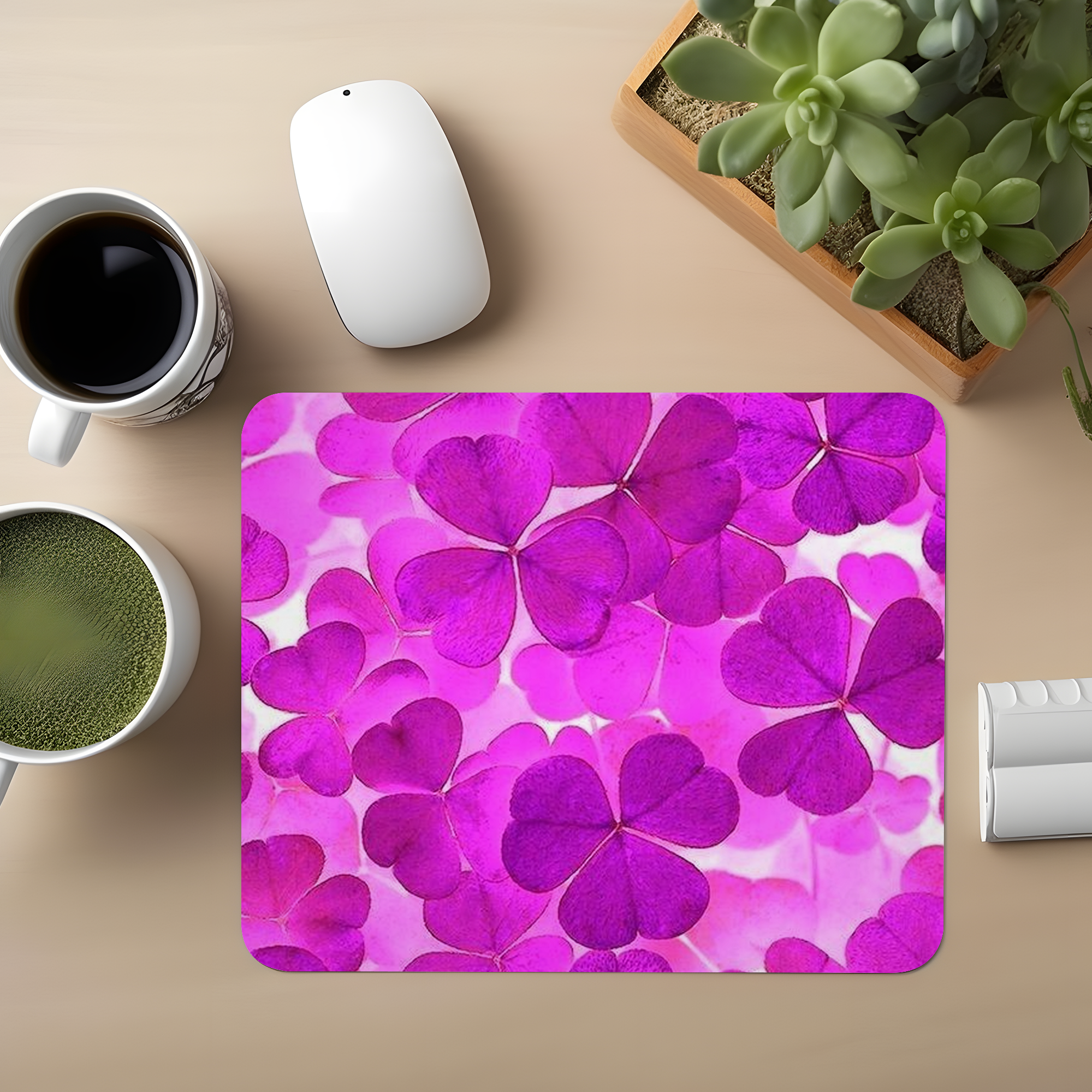 Purple Flower Premium Mouse Pad