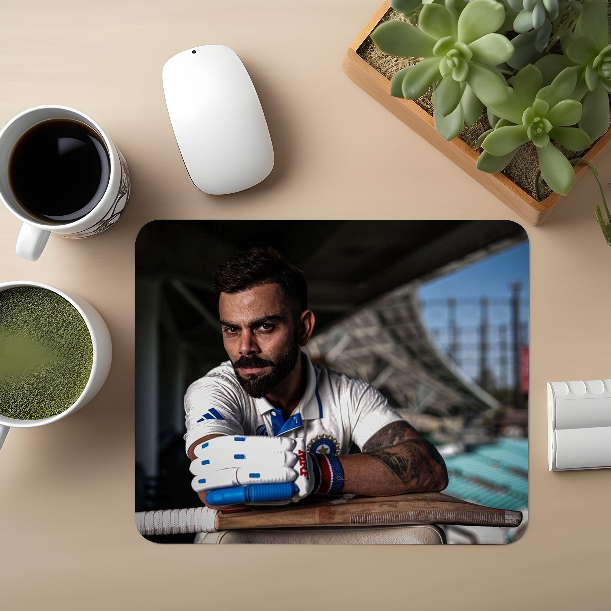 Virat Kohli With Bat Premium Mouse Pad