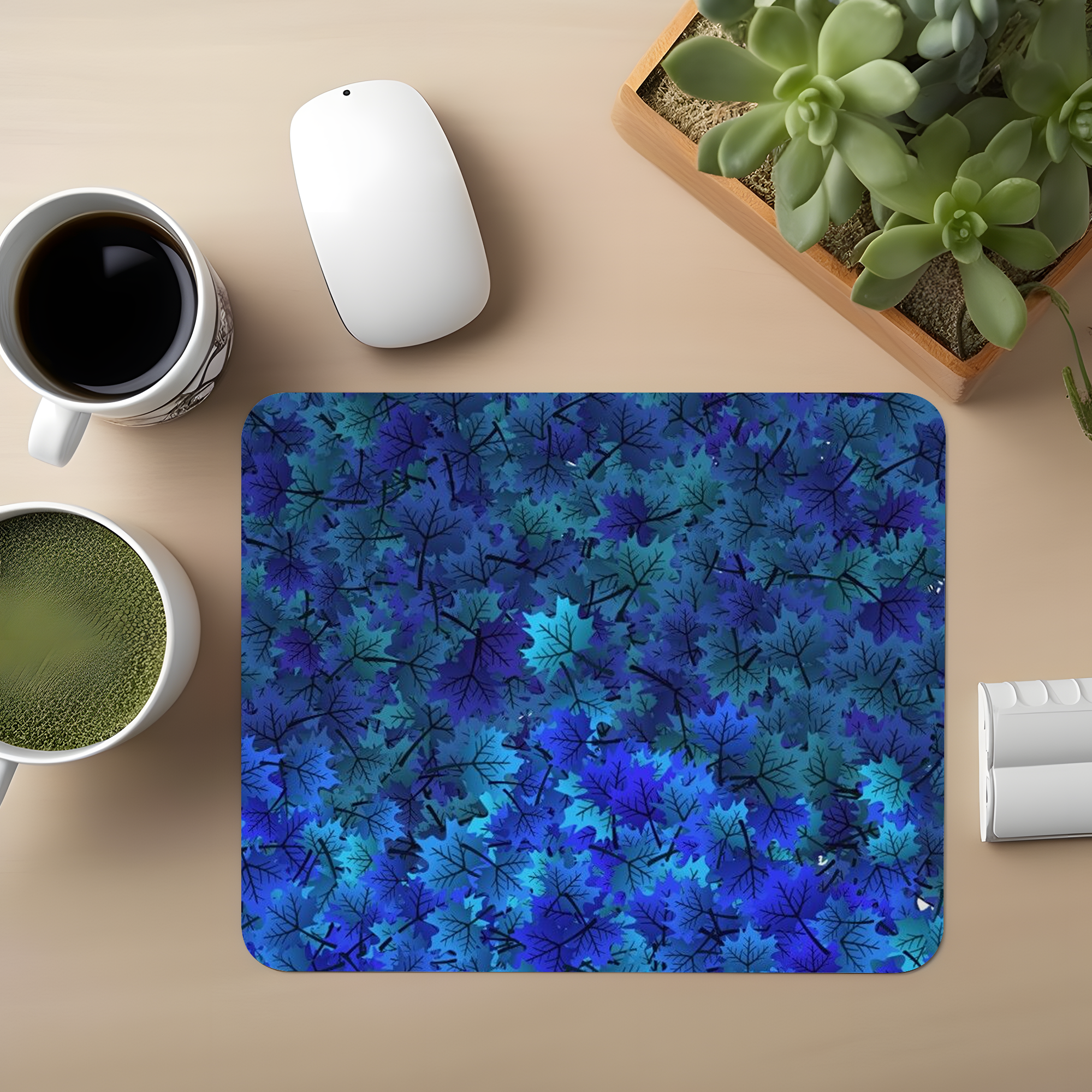 Oceanic Leaves Premium Mouse Pad