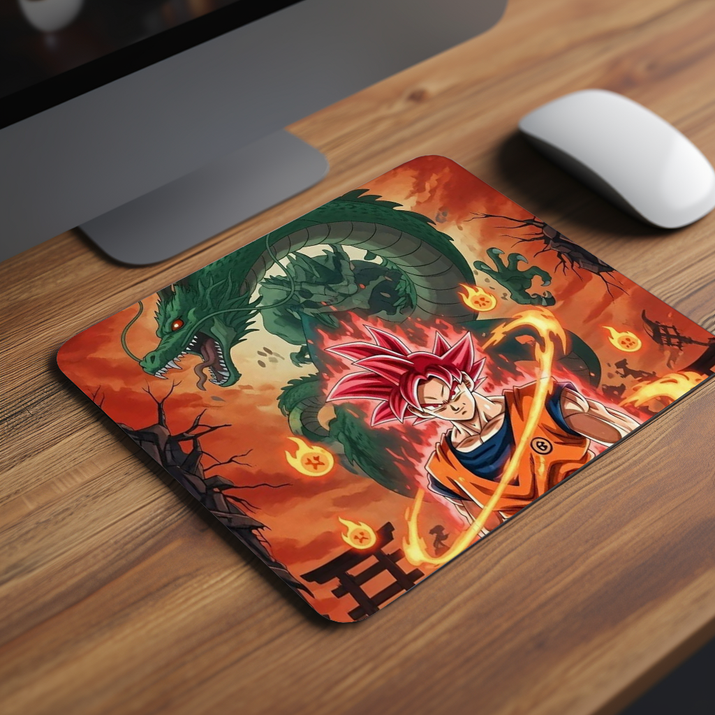 Dragon Red Energy Circle Premium Mouse Pad