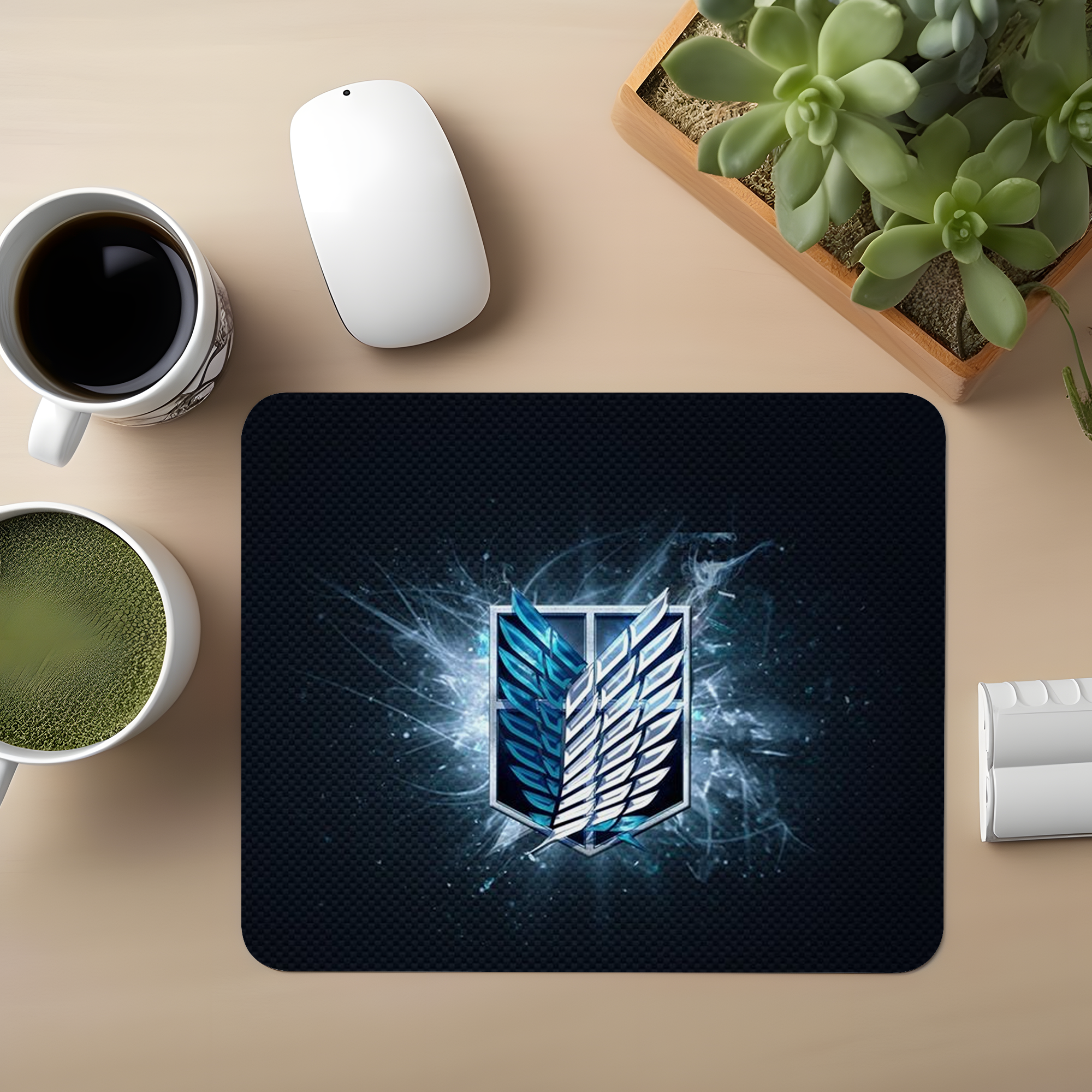 Wings Of Freedom Blue-White AOT Premium Mouse Pad