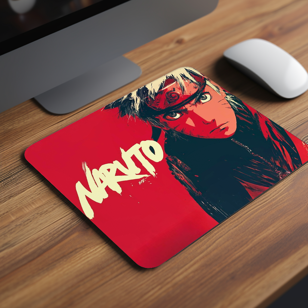 Crimson Leaf Warrior Premium Mouse Pad