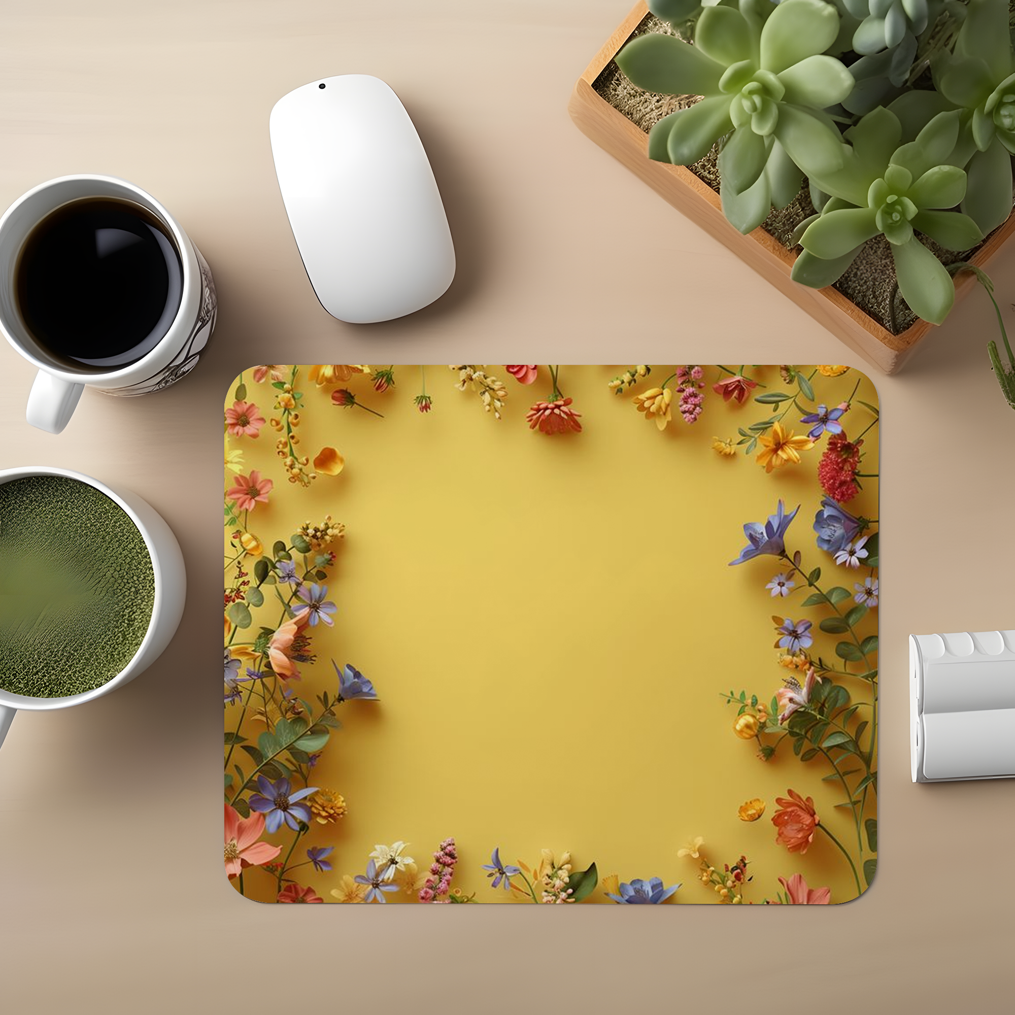 Multicolour Yellow Premium Mouse Pad
