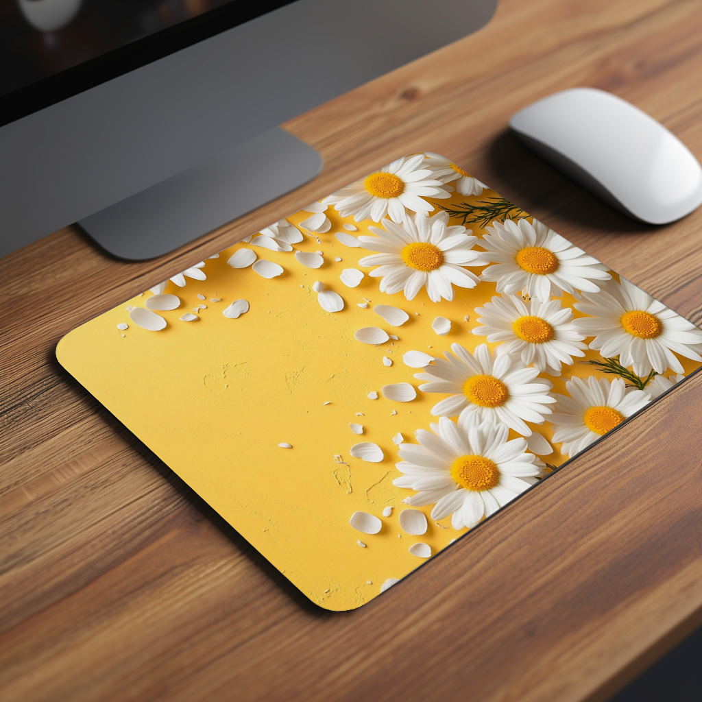 White Sunflower Premium Mouse Pad