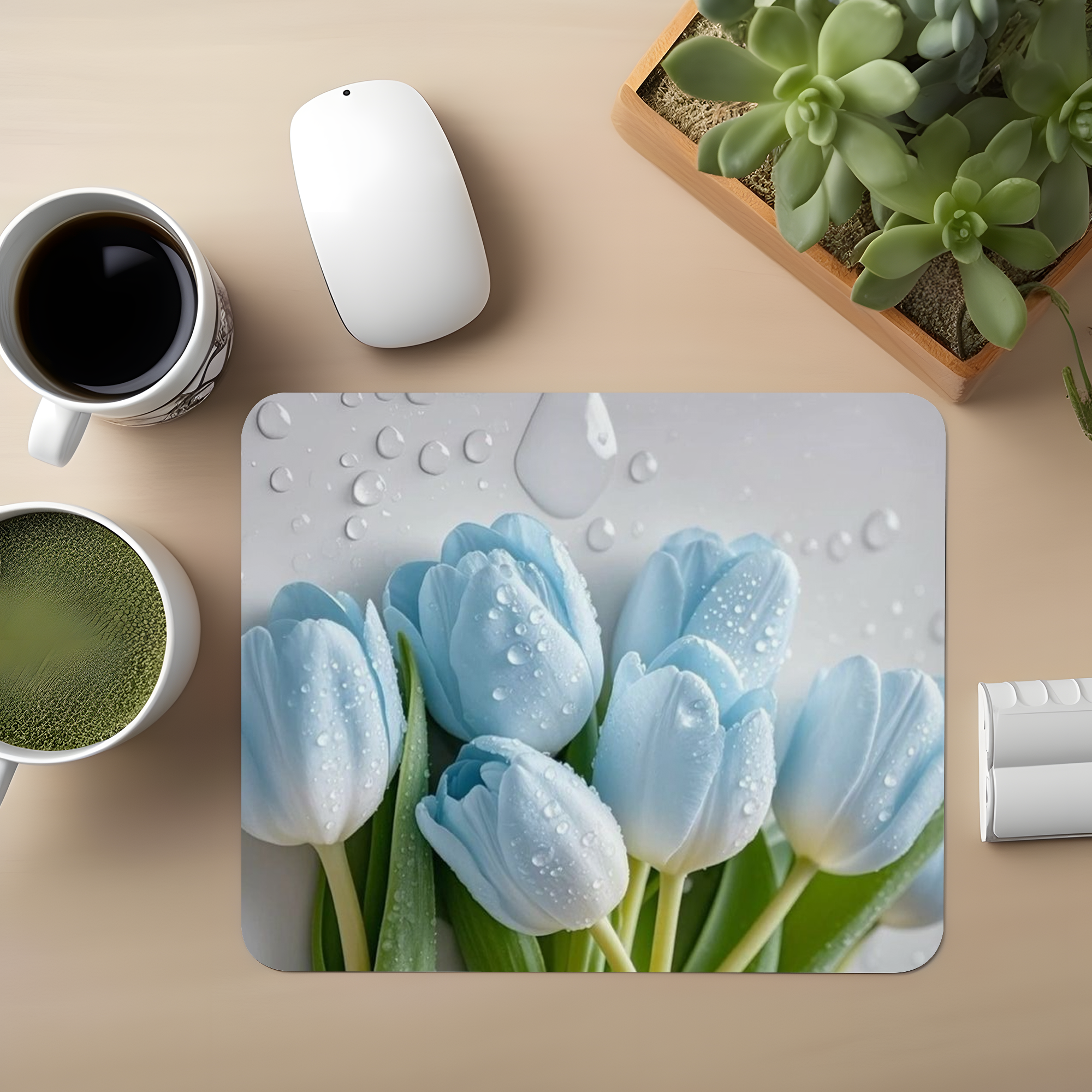 Blue Dew Bloom Premium Mouse Pad