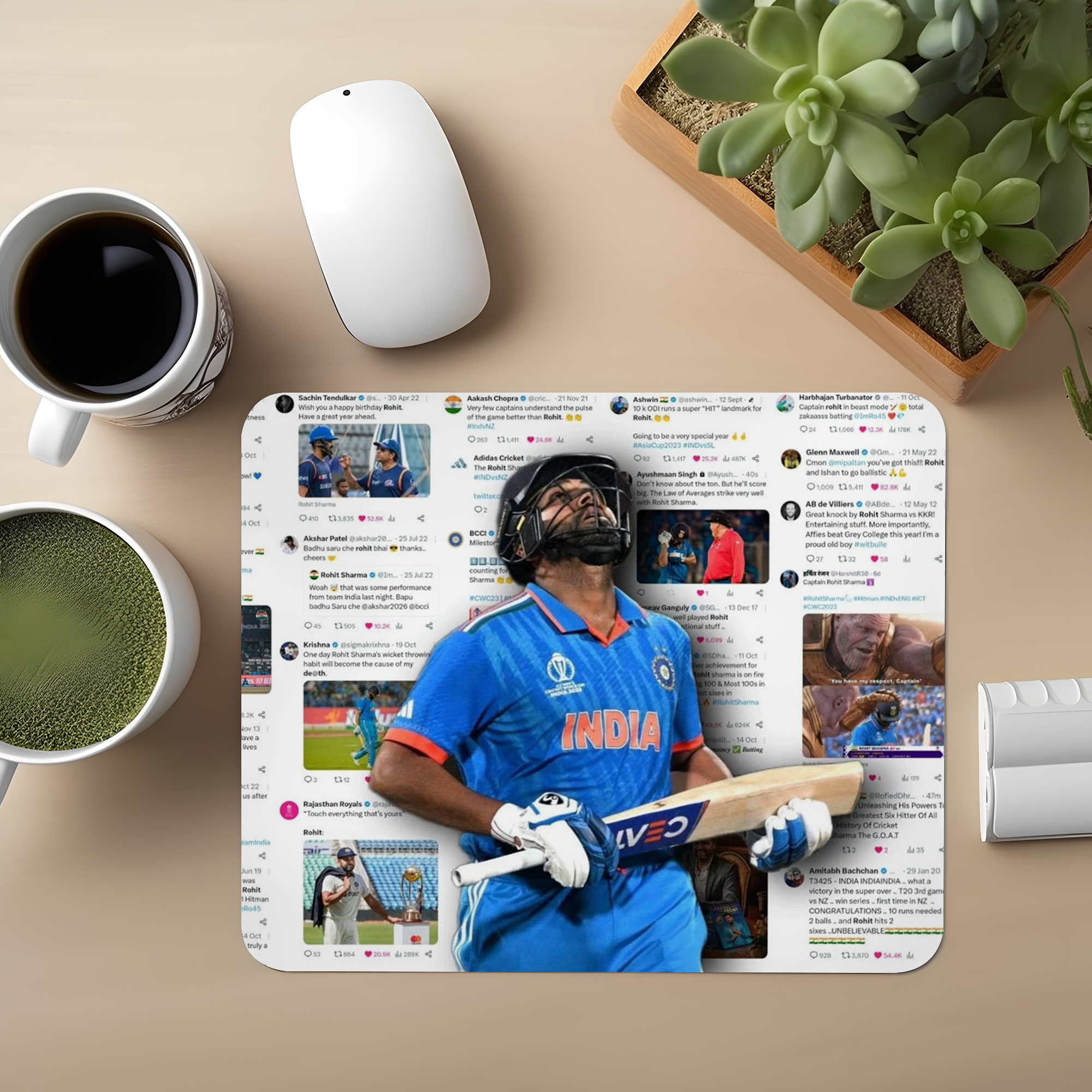 Virat Kohli — Always in the News Premium Mouse Pad