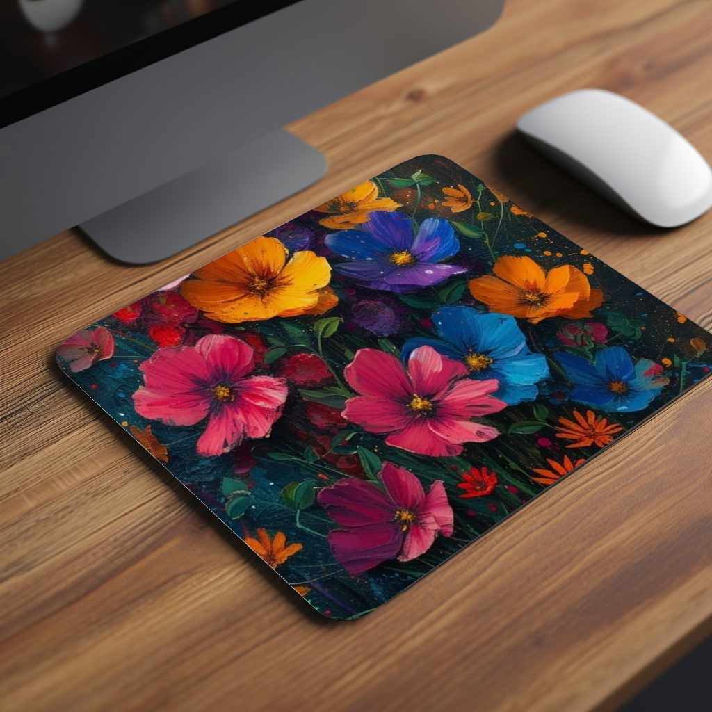 Canvas of Flowers Premium Mouse Pad