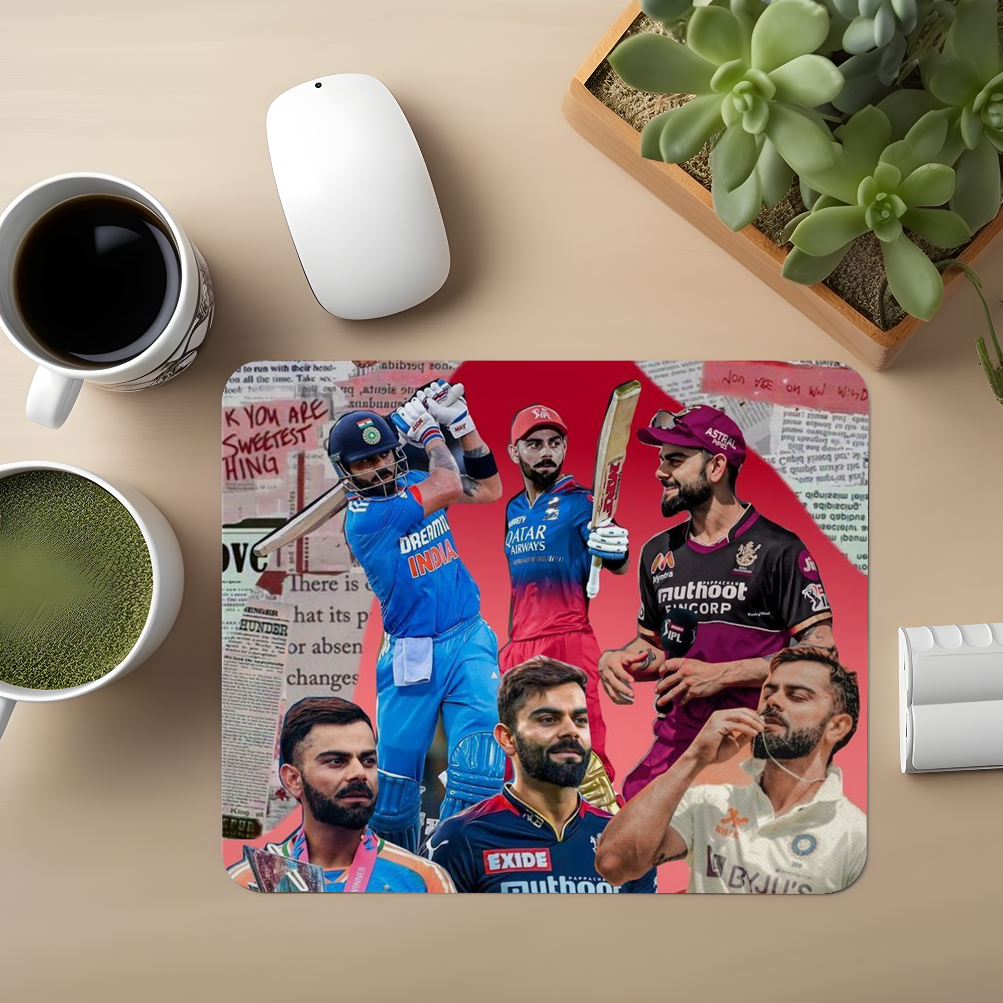 Virat Kohli Collage Premium Mouse Pad