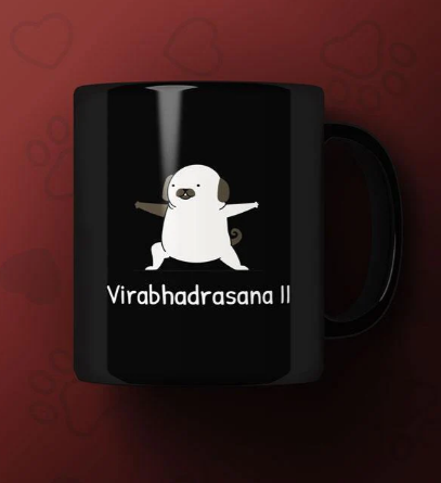 Virabhadrasana Printed Premium Mug
