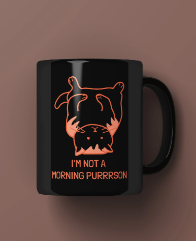 I am not a morning purrson Printed Premium Mug