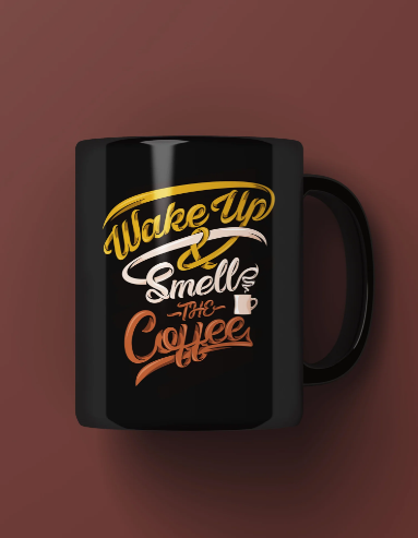Wake up & smell coffee Printed Premium Mug