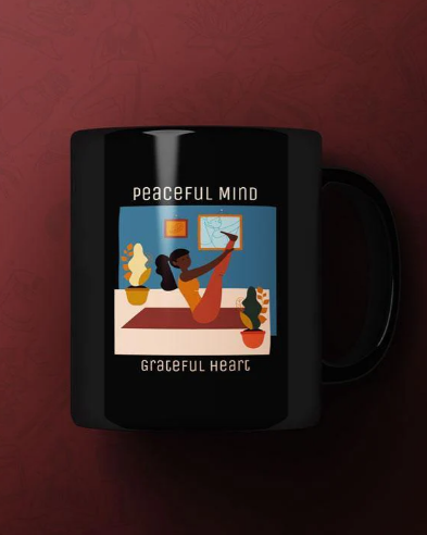 Peaceful mind, grateful heart Printed Premium Mug